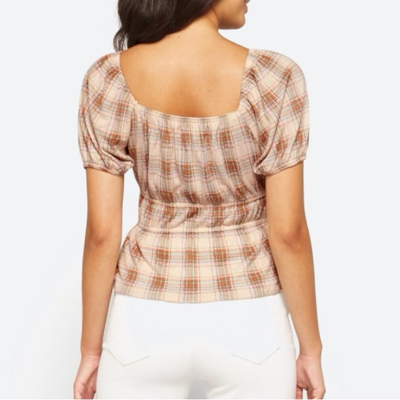 Daisy & Delilah plaid peasant top - Picture 3 of 3